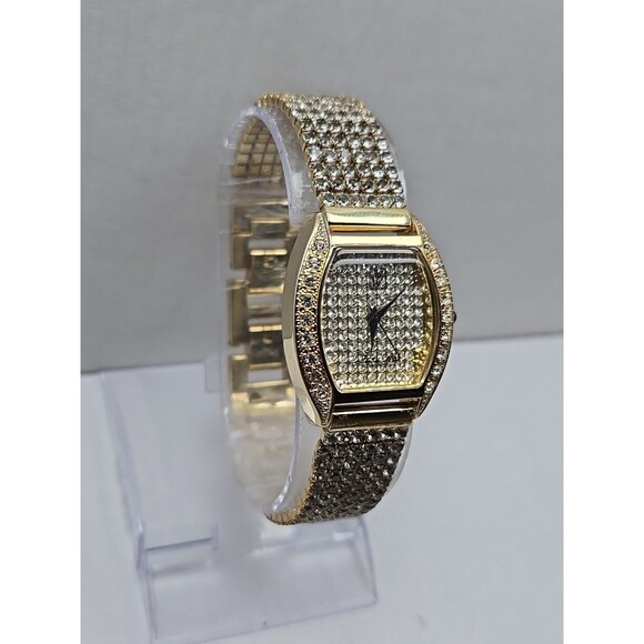 Victoria Wieck Gold Tone Pave Crystal Watch New Battery Womens Quartz Bracelet - Picture 3 of 10